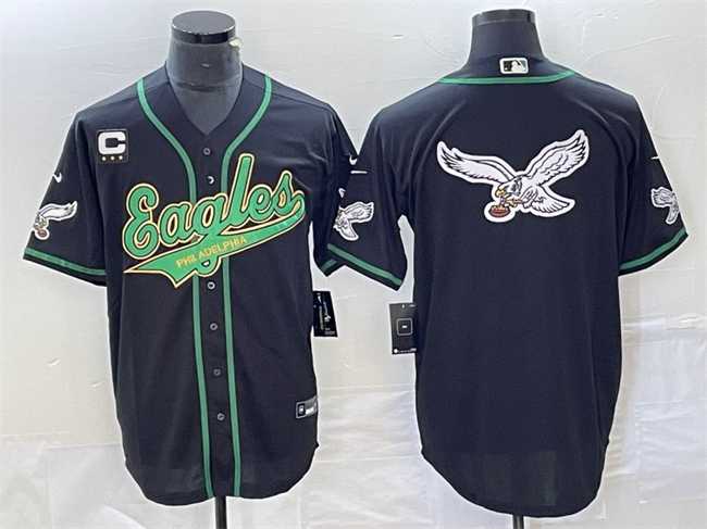 Men's Philadelphia Eagles Black Team Big Logo With C Patch Cool Base Stitched Baseball Jersey,We sell and wholesale Men's Philadelphia Eagles Black Team Big Logo With C Patch Cool Base Stitched Baseball Jersey on line form chian!